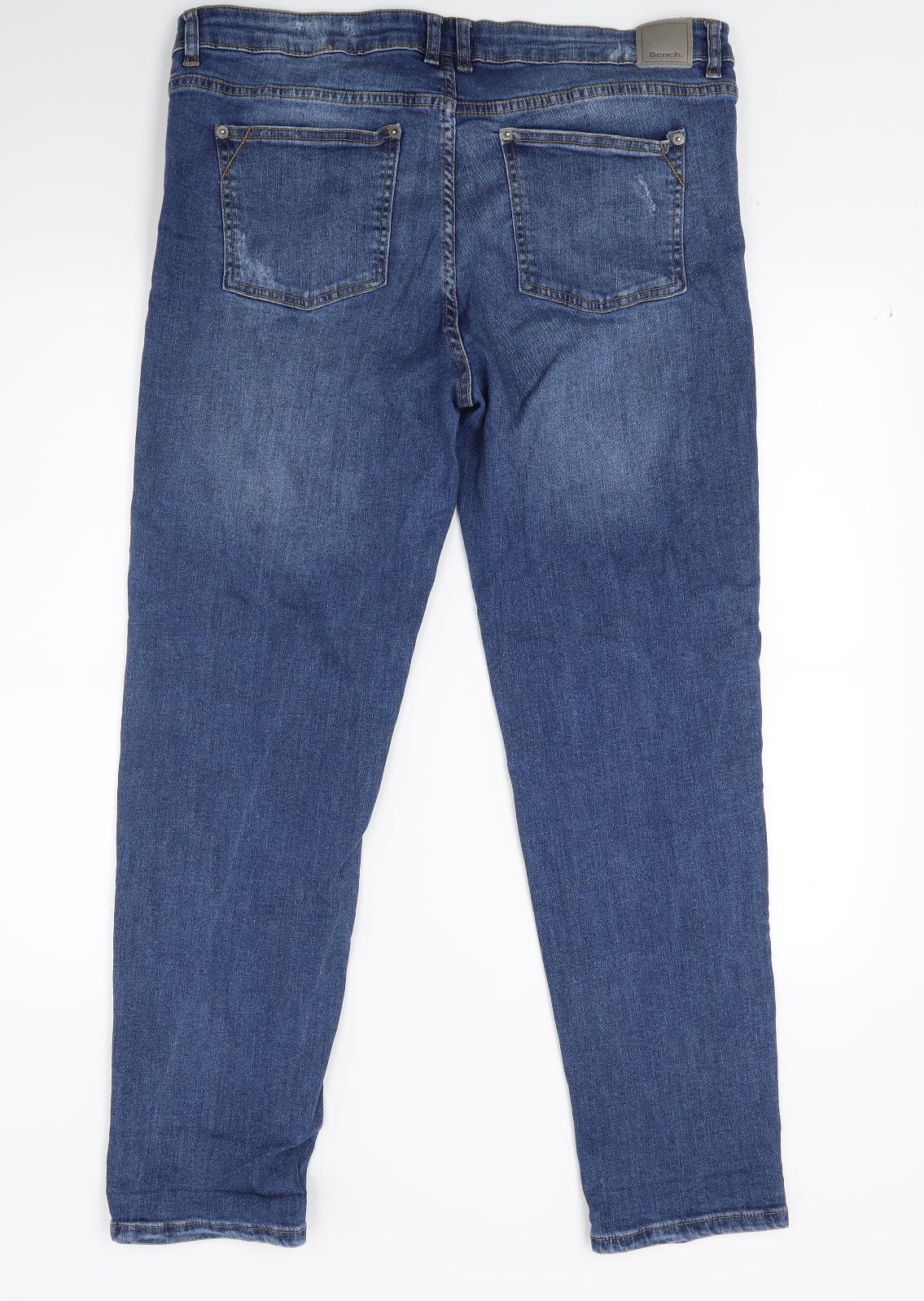 Bench Mens Blue  Denim Straight Jeans Size 32 in L30 in