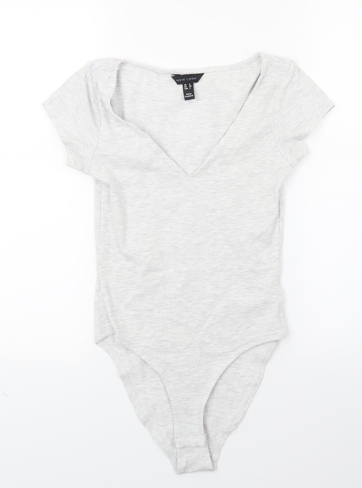 New Look Womens Grey  Jersey Leotard One-Piece Size 8