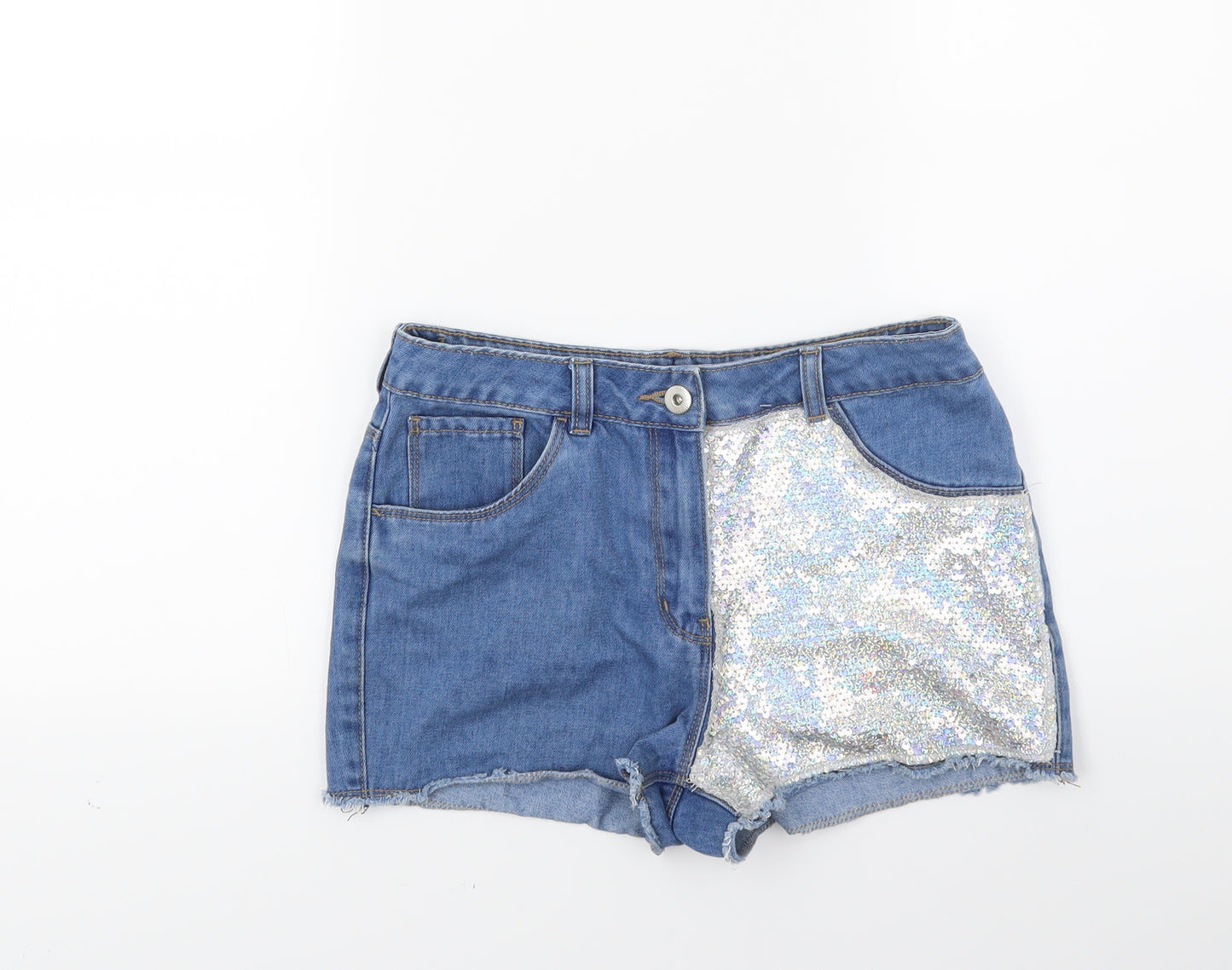 George Girls Blue  Denim Cut-Off Shorts Size 11-12 Years