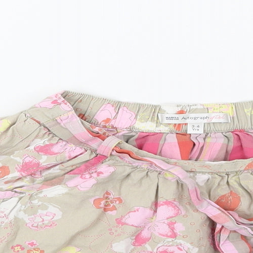 Autograph Girls Green Floral  Flare Skirt Size 3-4 Years