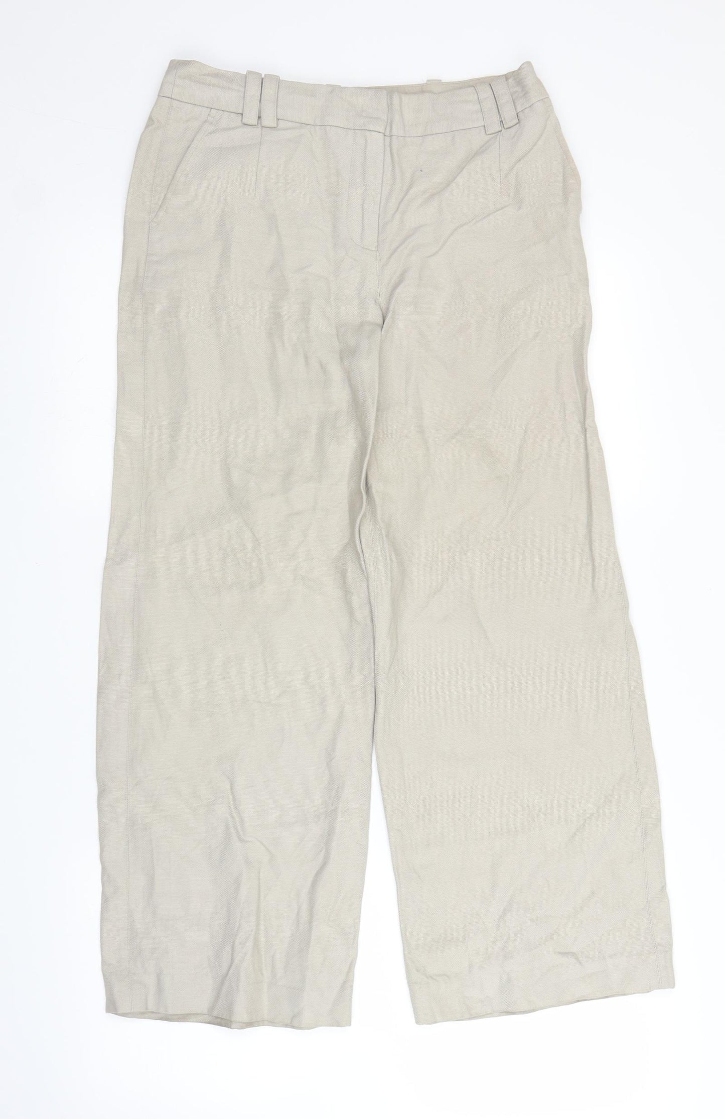 NEXT Womens Beige   Capri Trousers Size 8 L25 in