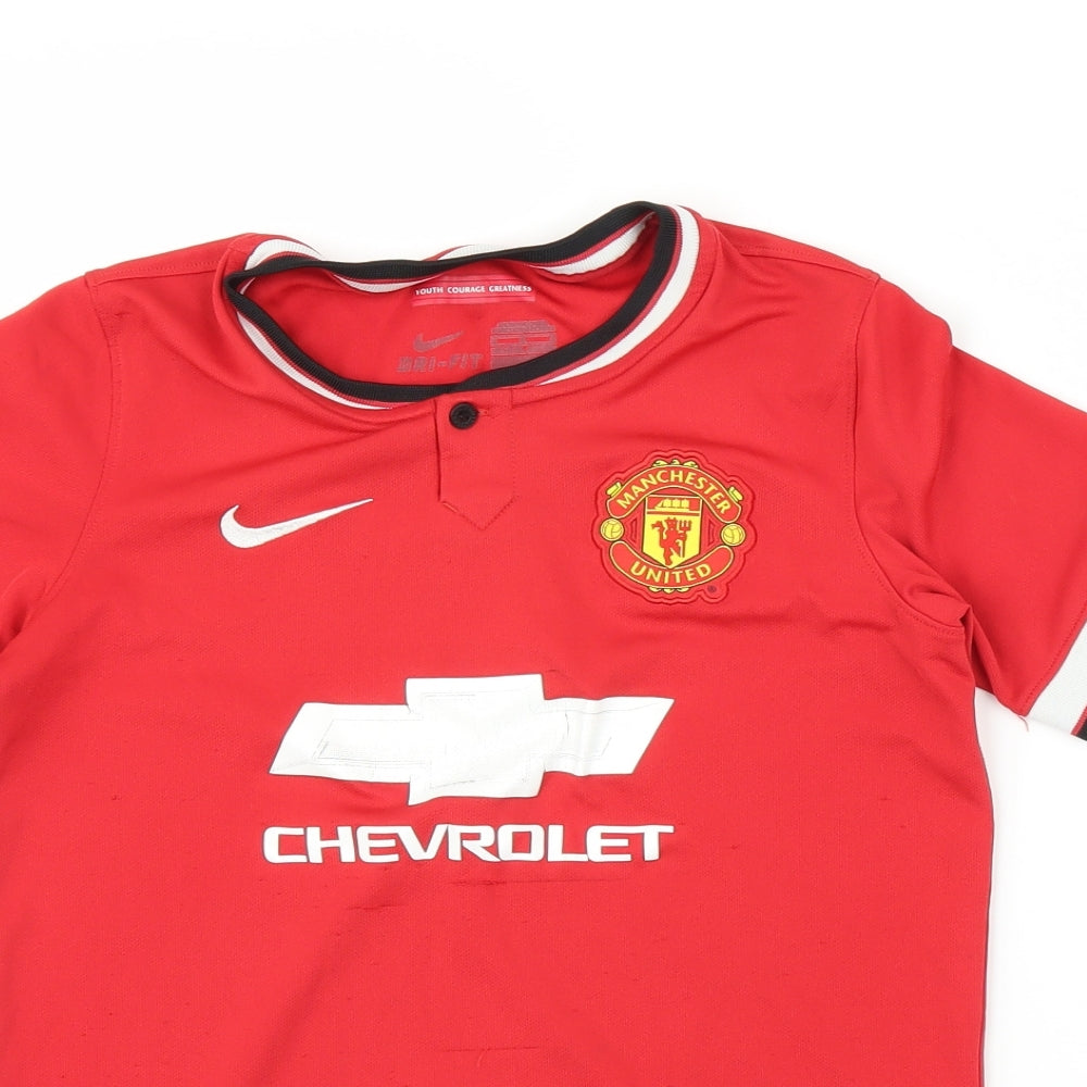 Nike Boys Red   Basic T-Shirt Size M  - Football, Man U
