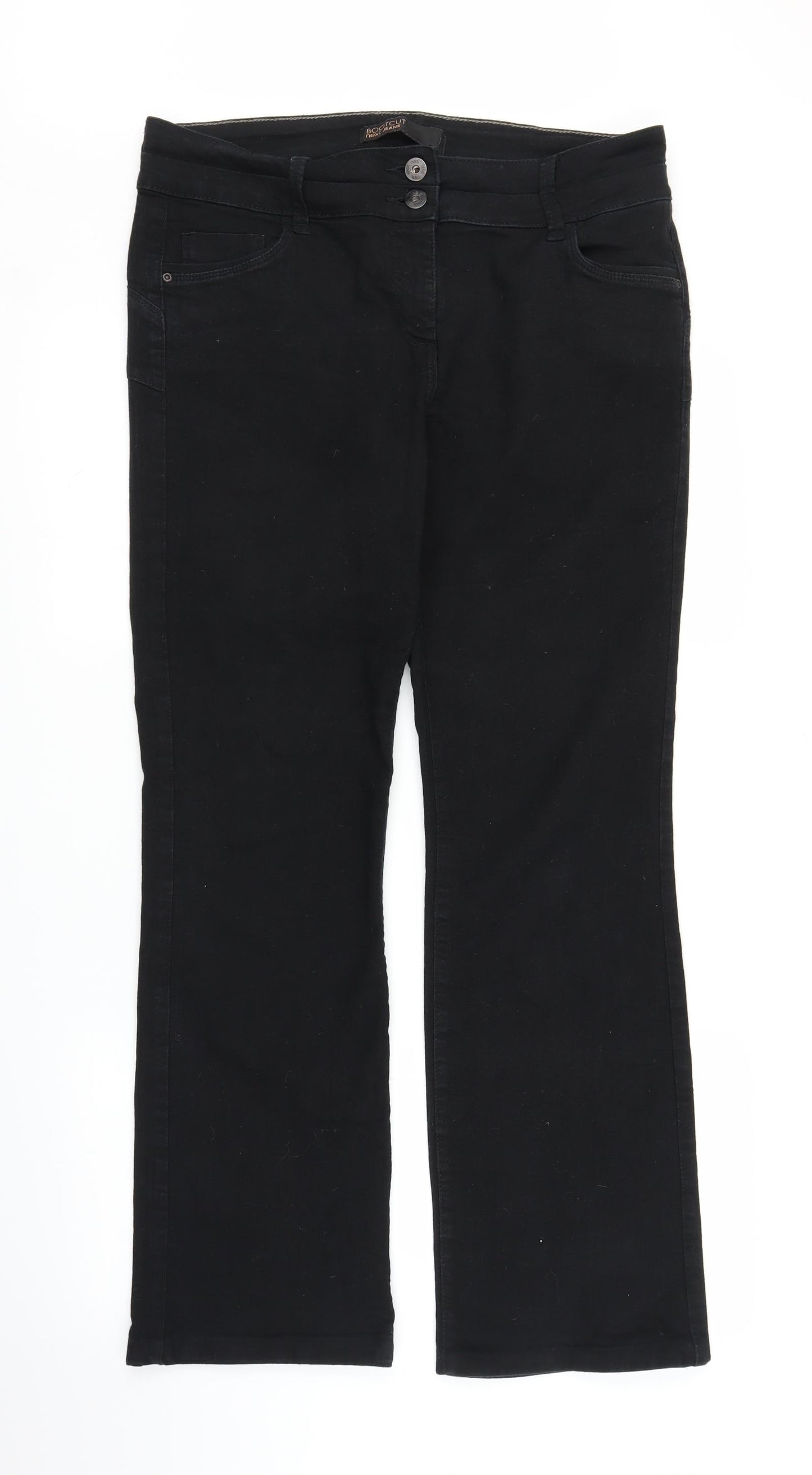 NEXT Womens Black  Denim Bootcut Jeans Size 16 L30 in