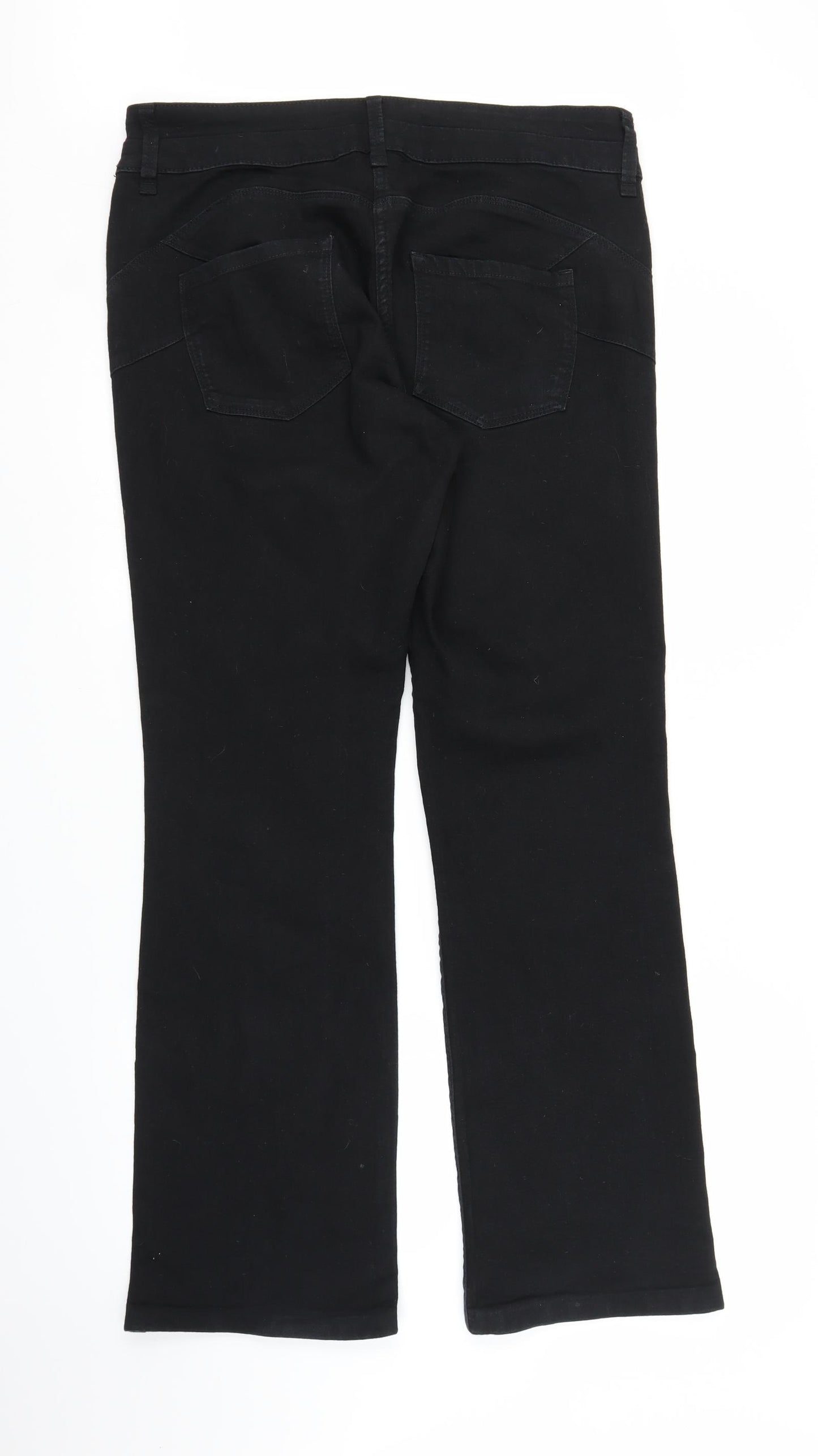 NEXT Womens Black  Denim Bootcut Jeans Size 16 L30 in