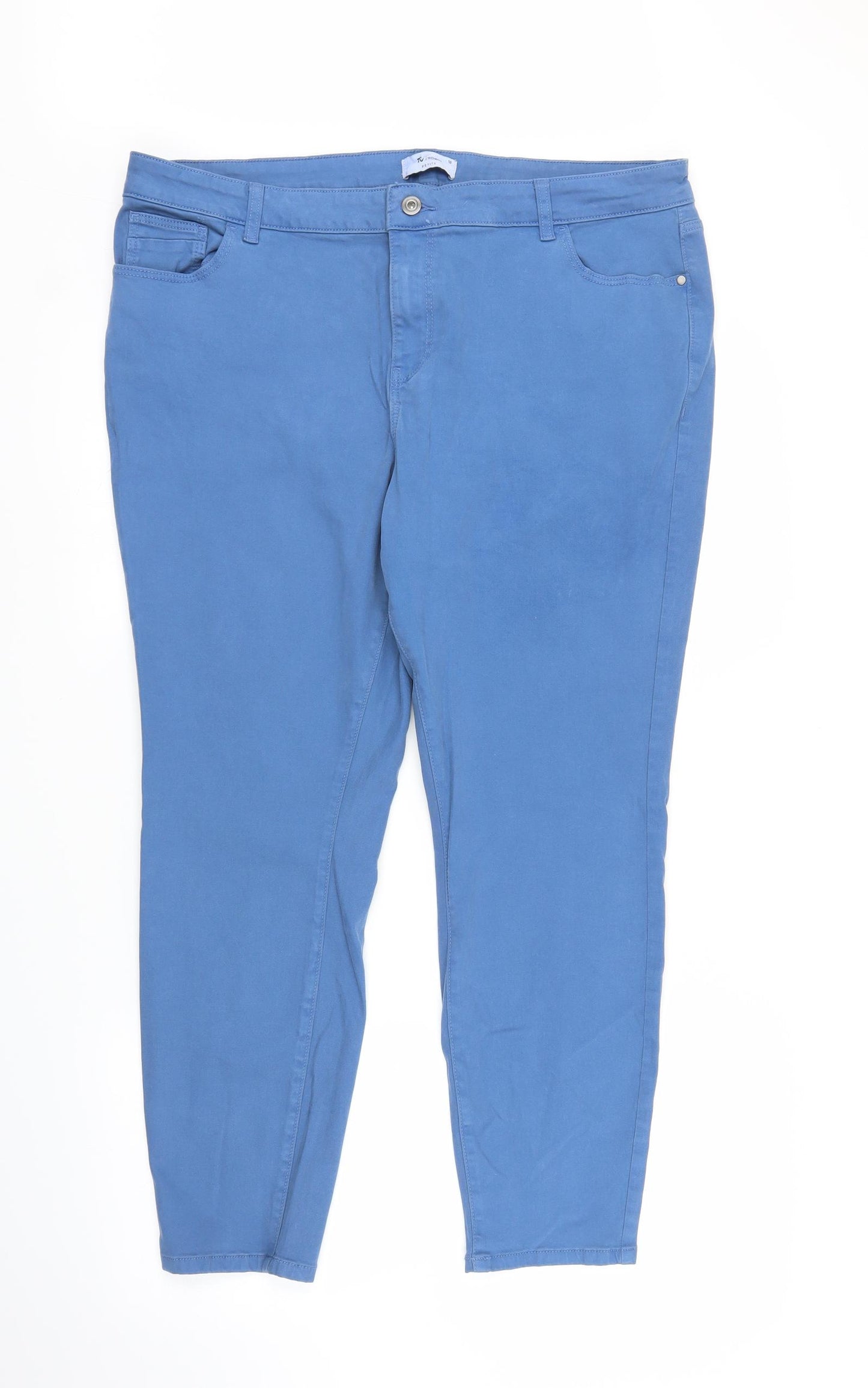 TU Womens Blue   Capri Trousers Size 16 L26 in