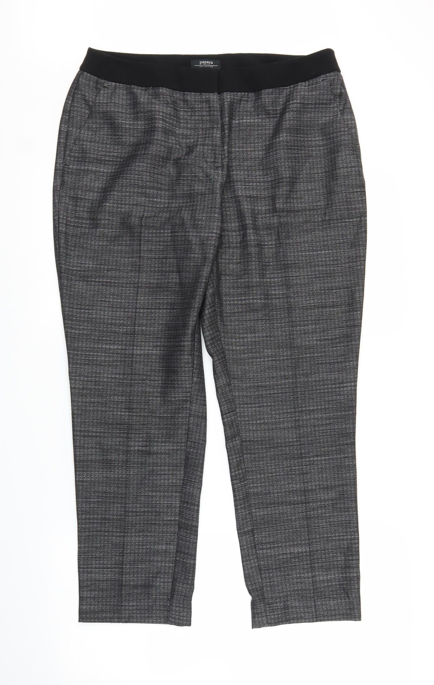 Papaya Womens Grey   Capri Trousers Size 14 L26 in
