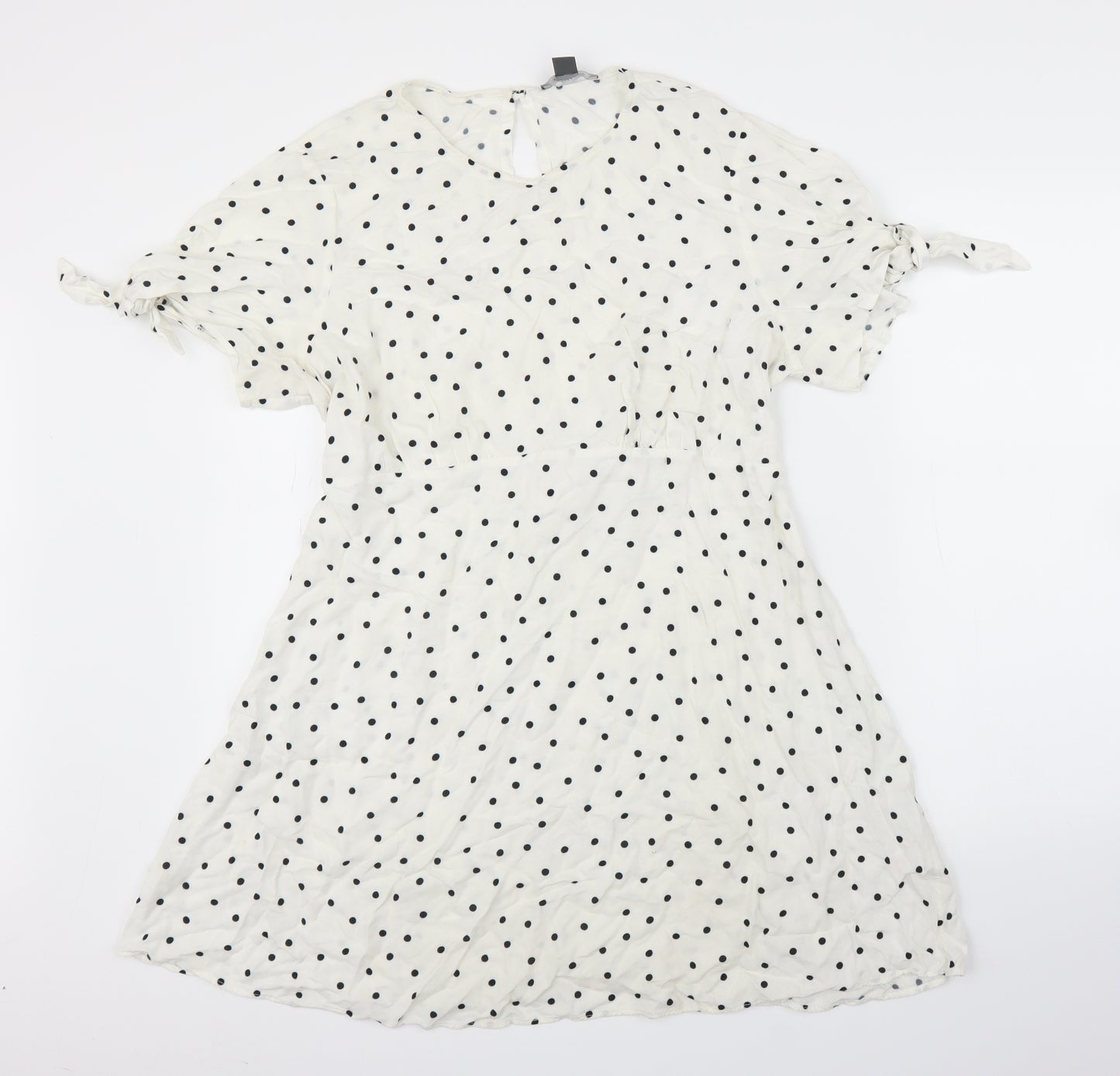 Primark Womens White Polka Dot  A-Line  Size 18