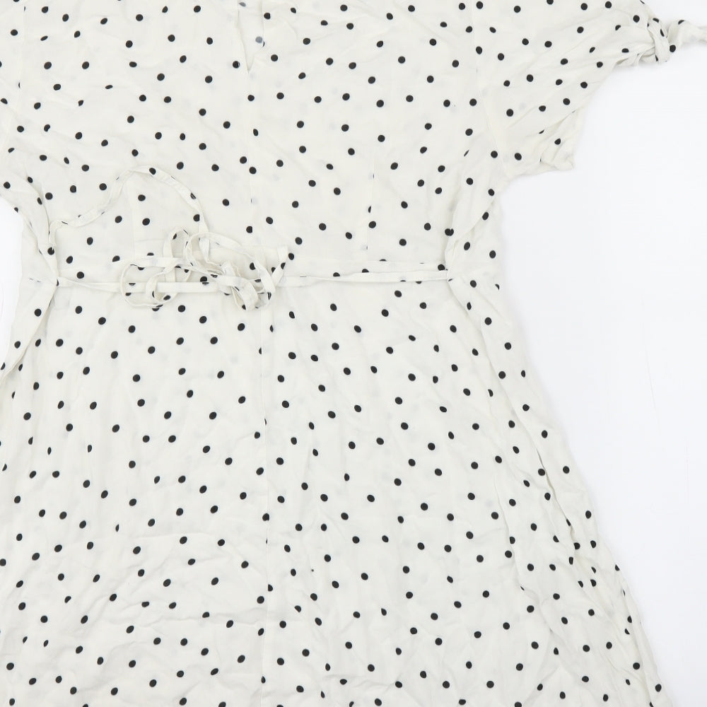 Primark Womens White Polka Dot  A-Line  Size 18