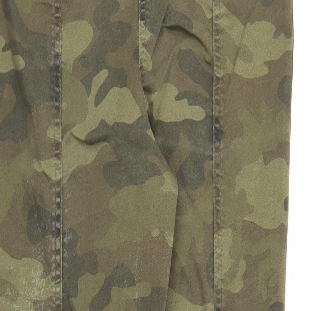 F&F Womens Green Camouflage Denim Jegging Jeans Size 14 L28 in