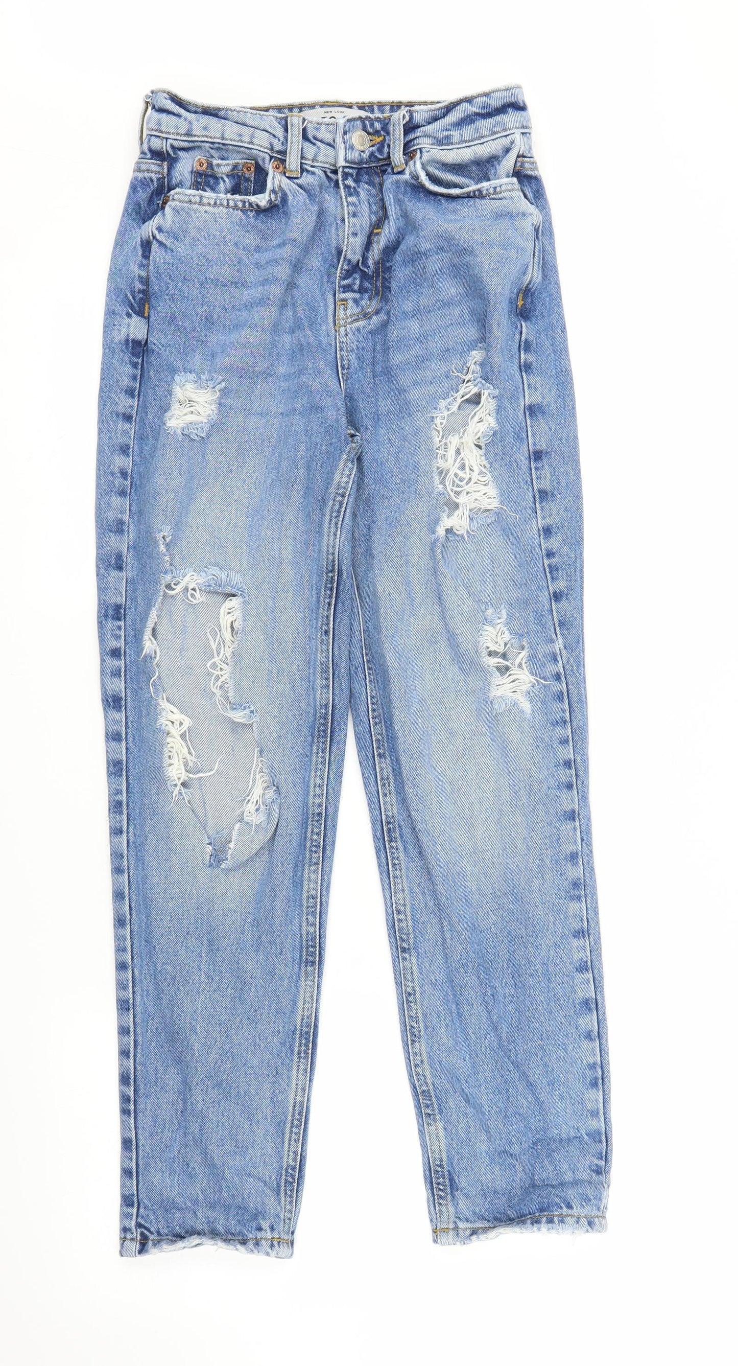 New Look Womens Blue  Denim Mom Jeans Size 8 L27 in