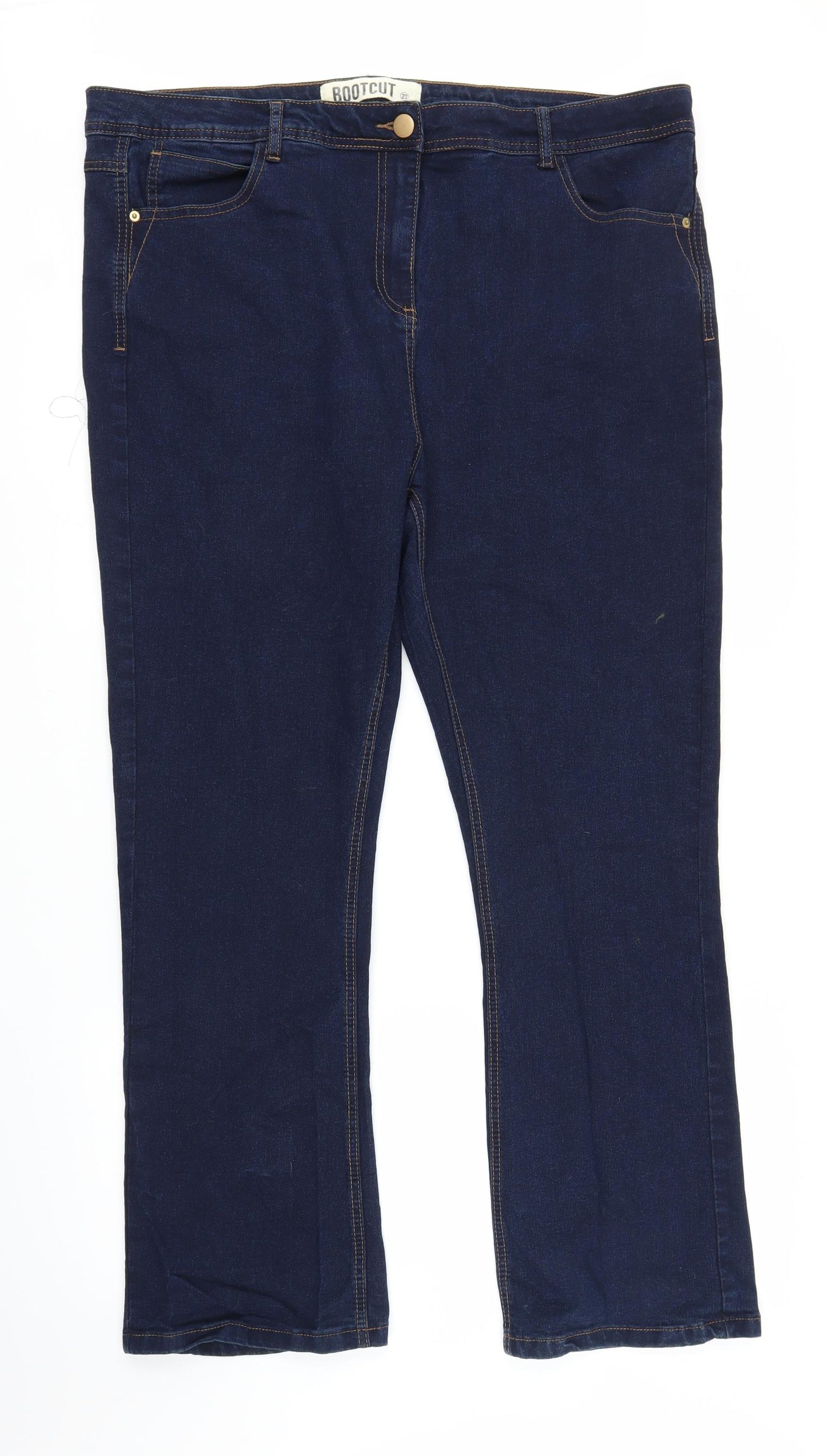 Yours Womens Blue  Denim Bootcut Jeans Size 22 L29 in