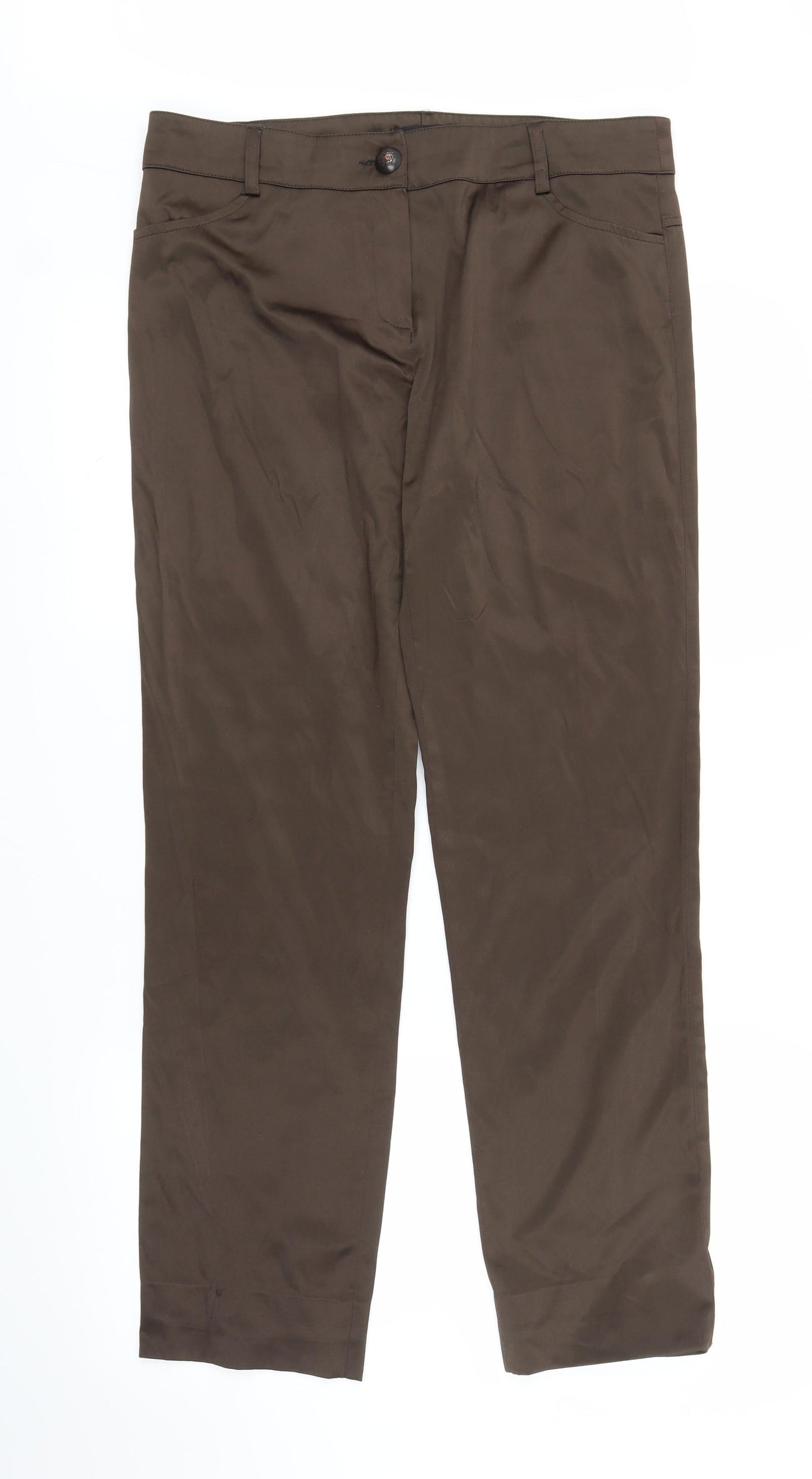 Absolut Womens Brown   Capri Trousers Size 14 L29 in