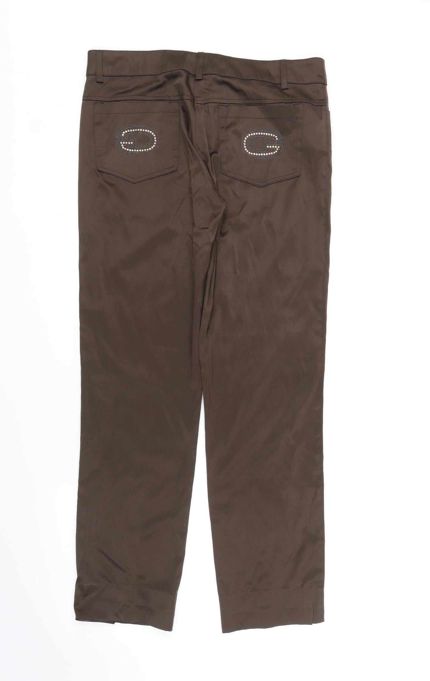 Absolut Womens Brown   Capri Trousers Size 14 L29 in