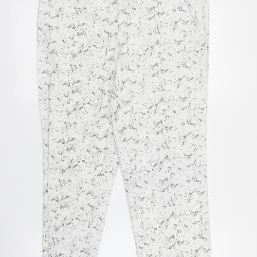 Carolina Belle Womens White Animal Print  Pedal Pusher Trousers Size 14 L24 in - Snake print