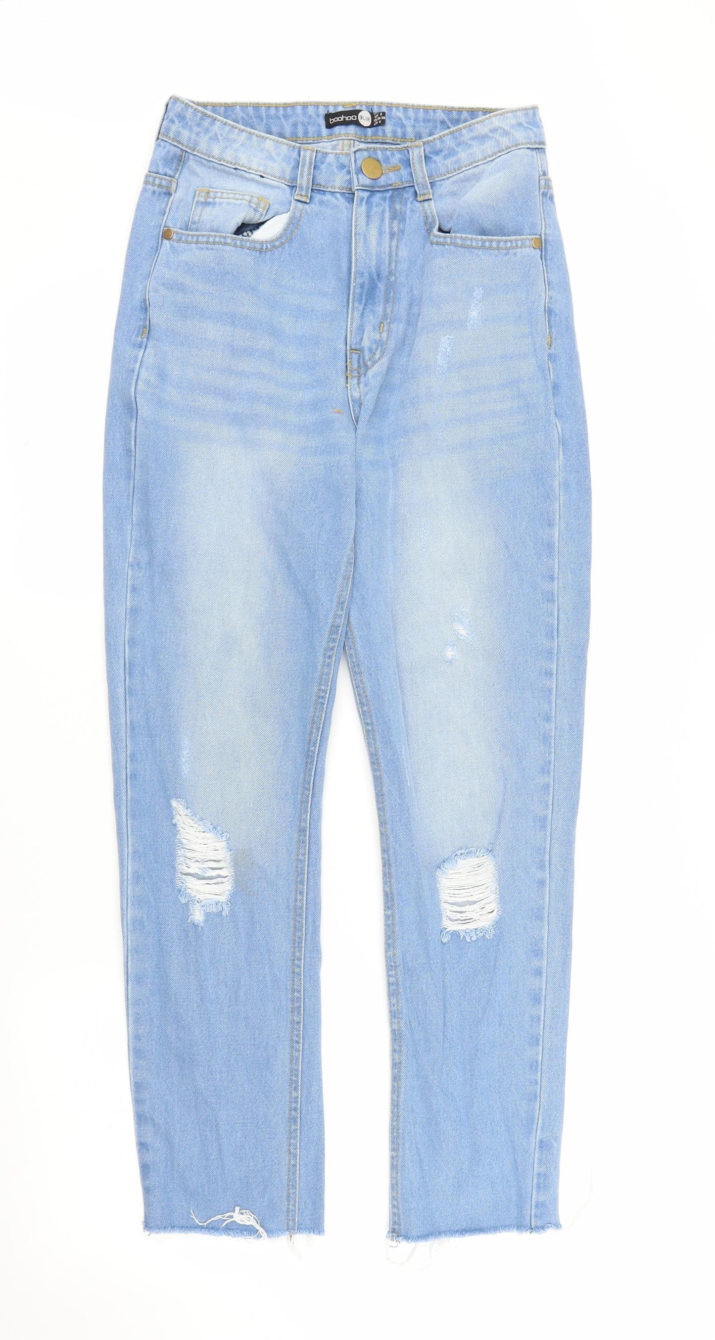 Boohoo Womens Blue  Denim Mom Jeans Size 8 L26 in