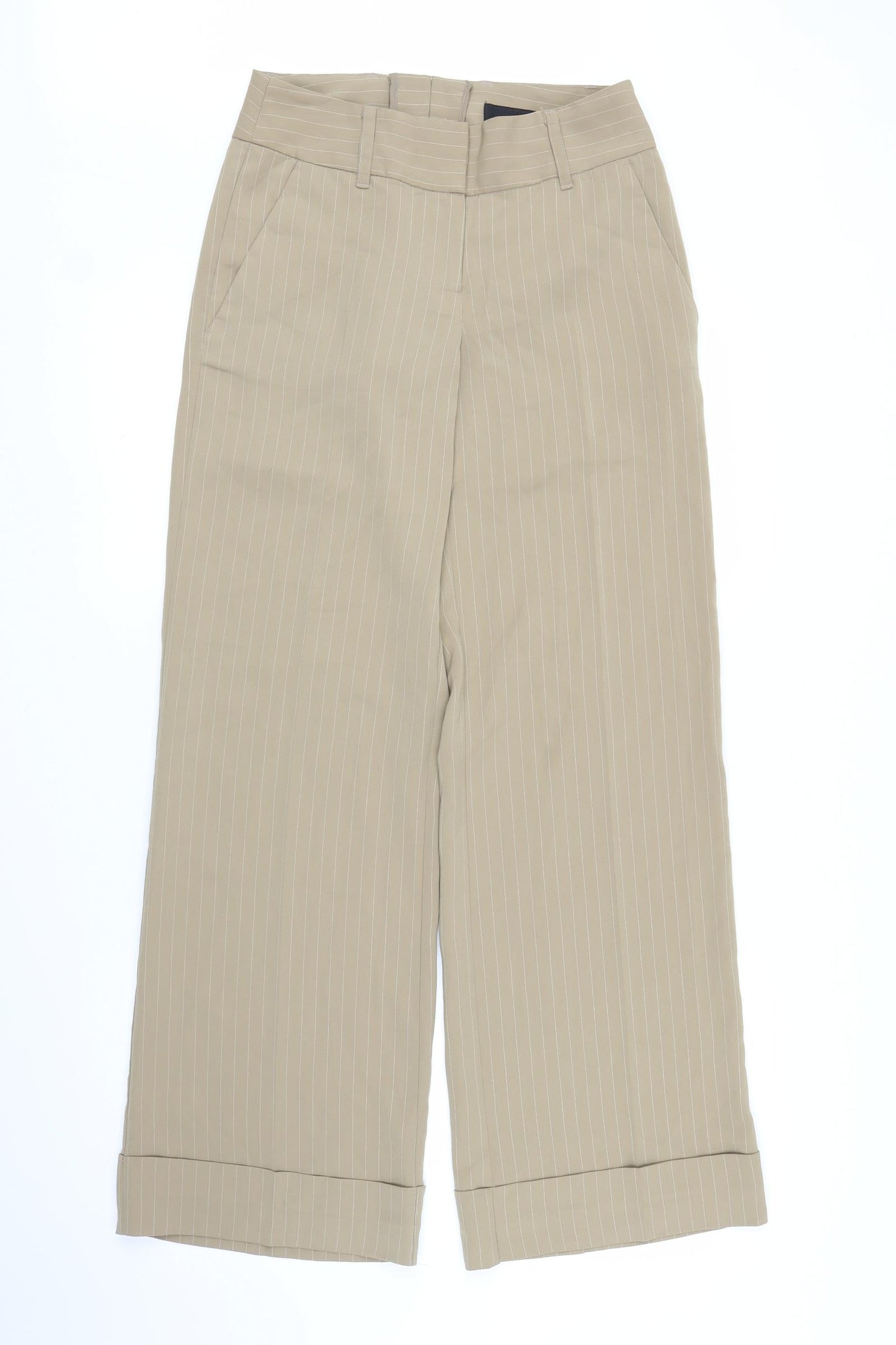 H&M Womens Beige Striped  Trousers  Size 10 L31 in