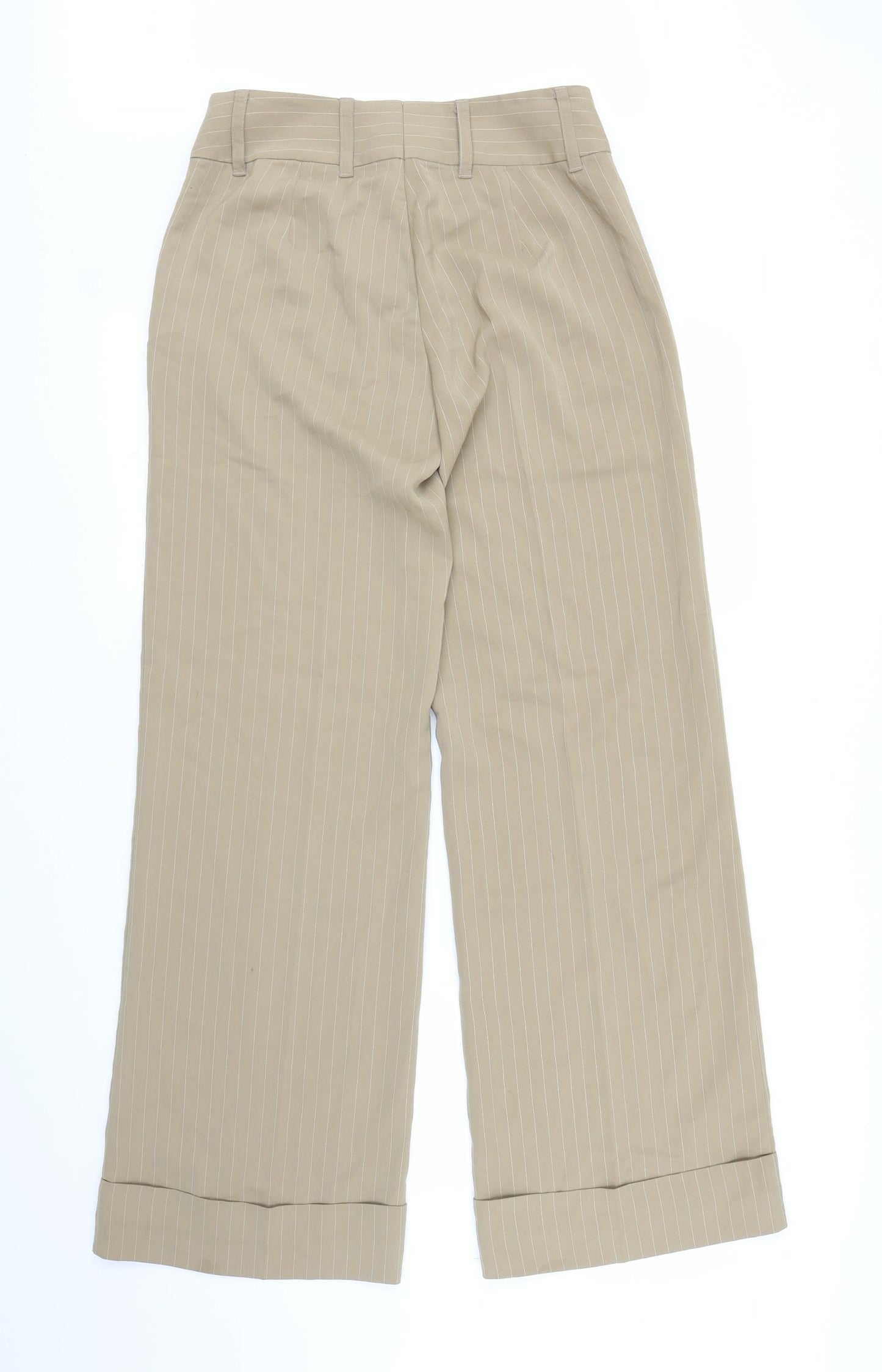 H&M Womens Beige Striped  Trousers  Size 10 L31 in