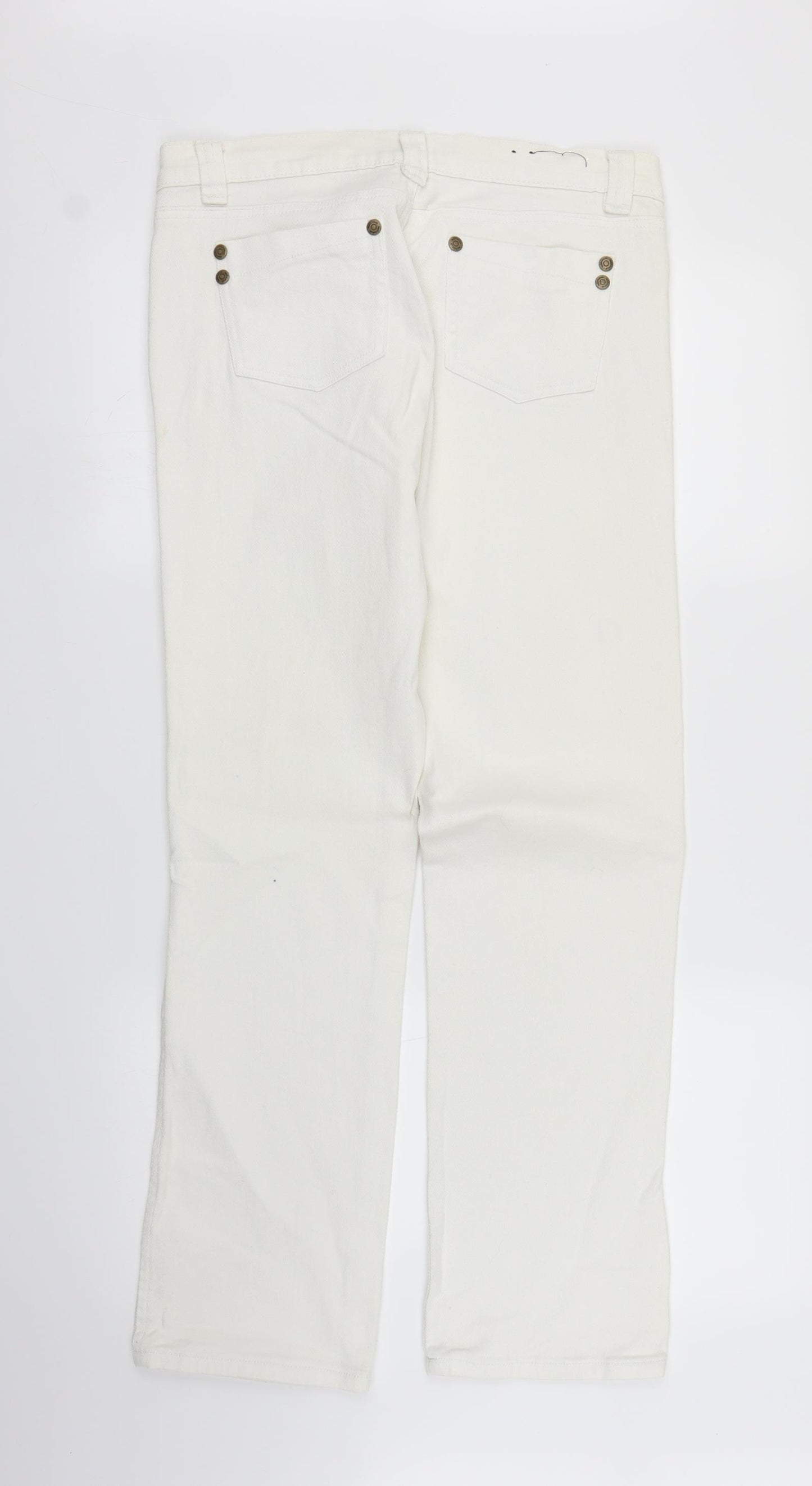 Editions Womens White  Denim Straight Jeans Size 12 L29 in