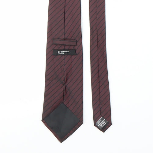 Cedar Wood State Mens Purple Striped  Pointed Tie One Size