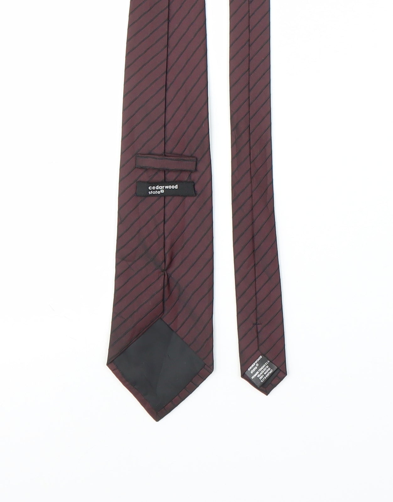 Cedar Wood State Mens Purple Striped  Pointed Tie One Size