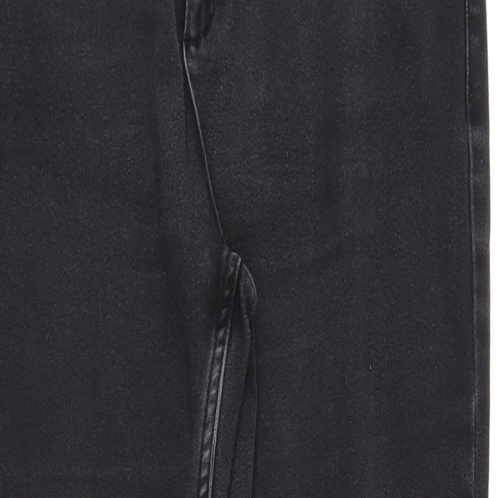 M&S Womens Black  Denim Straight Jeans Size 12 L26 in