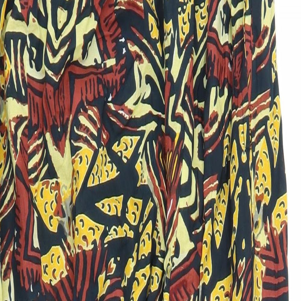 Miss Posh Womens Brown Geometric  Harem Trousers Size M L24 in