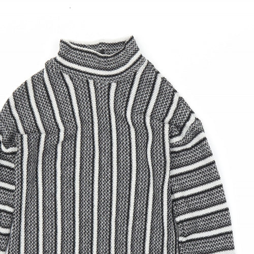 Topshop Womens Black Striped  Pullover Jumper Size 8