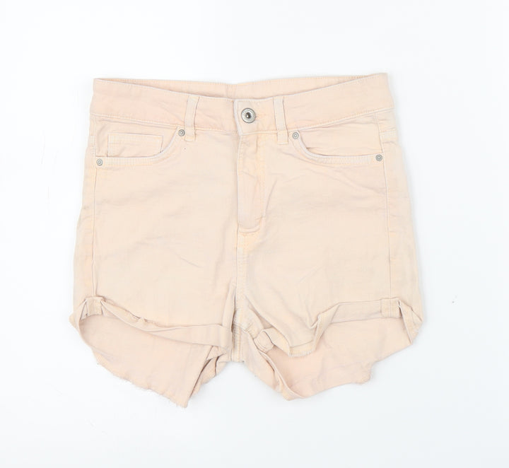 H&M Womens Pink Denim Cut-Off Shorts Size 8