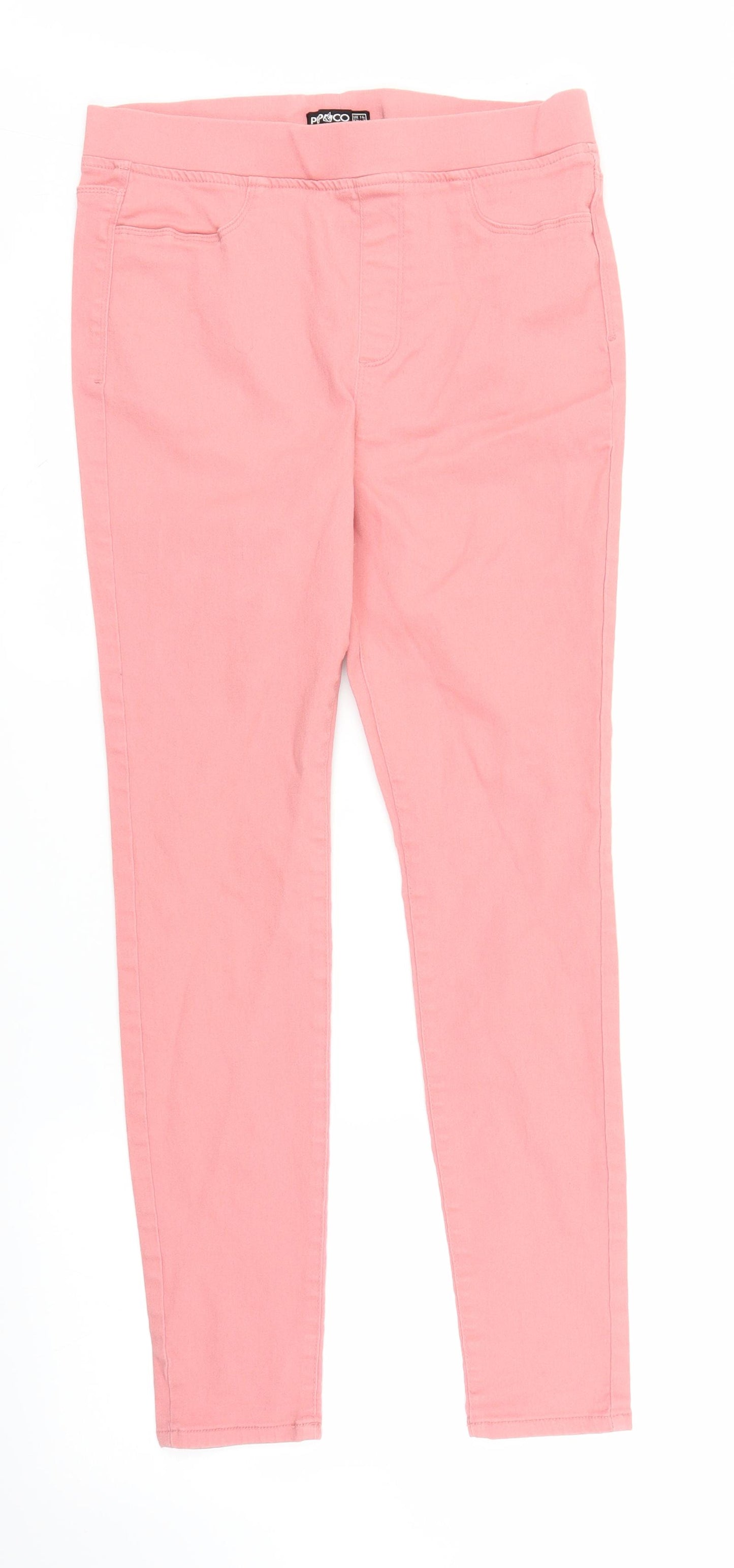 Pep&Co Womens Pink  Denim Jegging Jeans Size 14 L26 in