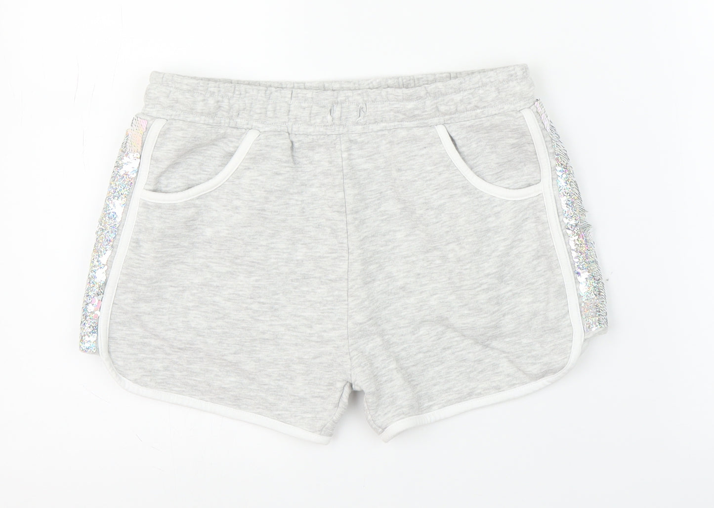 Nutmeg Girls Grey   Sweat Shorts Size 12-13 Years