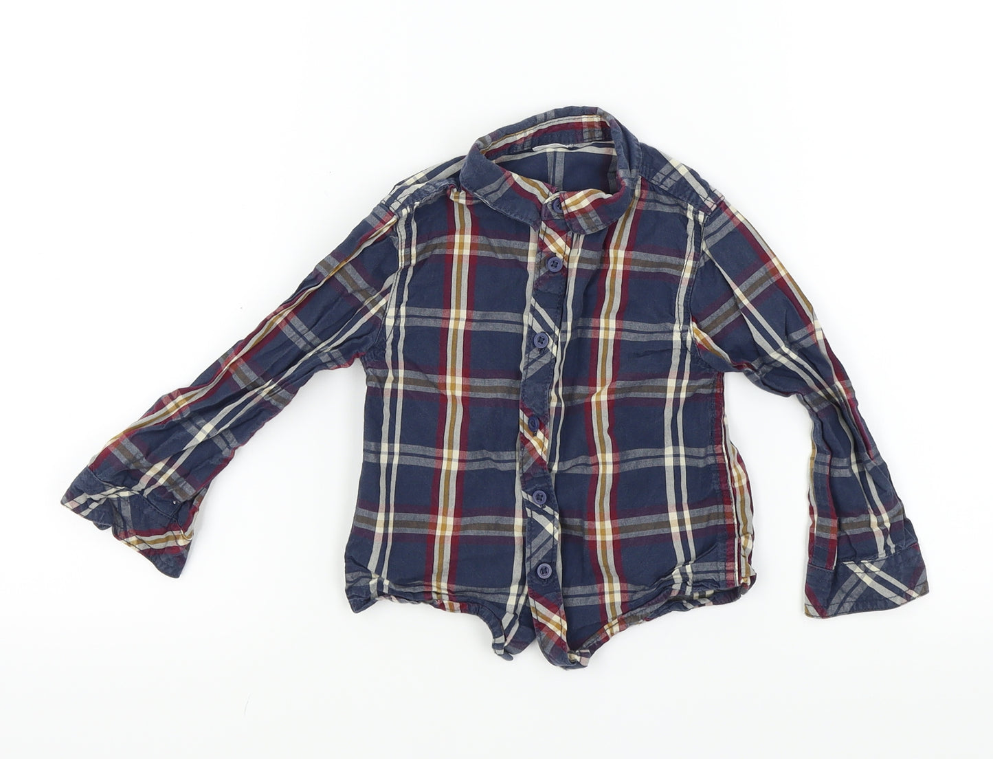 F&F Boys Multicoloured Check  Basic Button-Up Size 2-3 Years