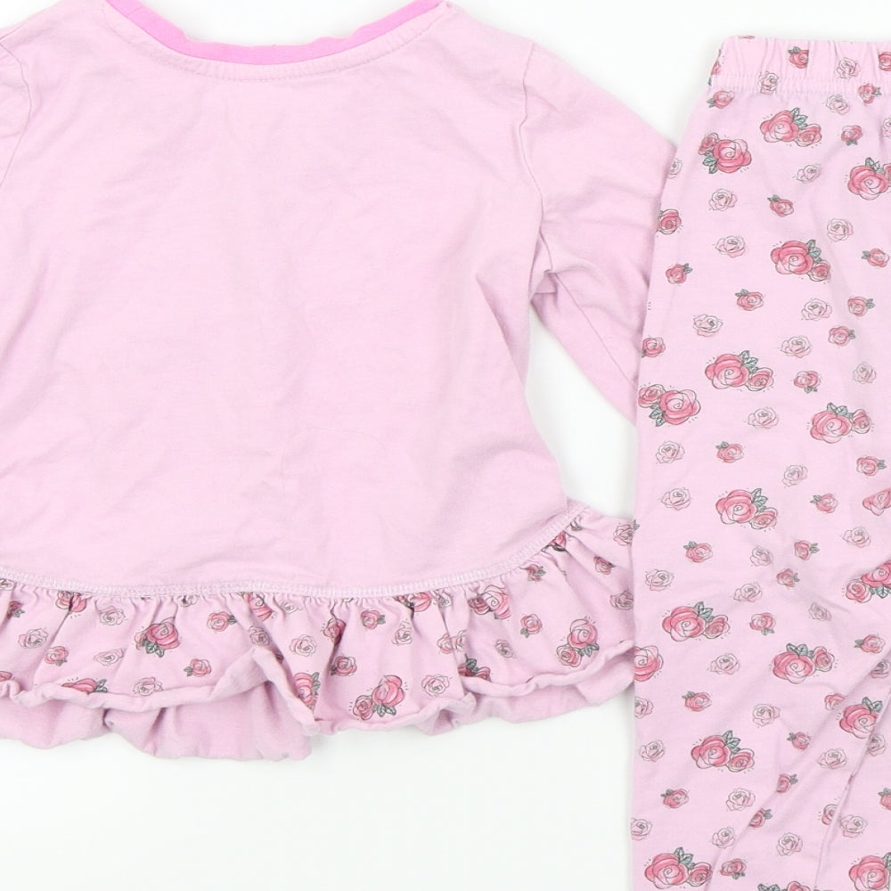 Primark Girls Orange Colourblock  Top Pyjama Set Size 3 Years  - disney