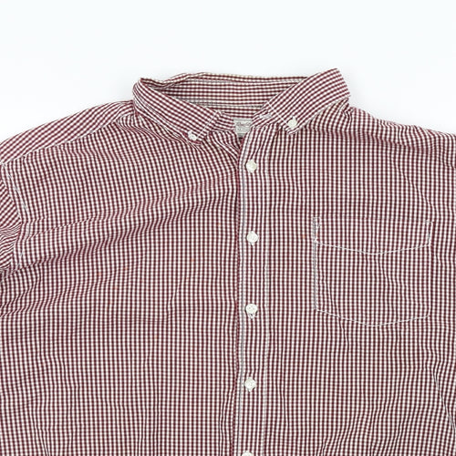 Authentic Mens Red Check   Button-Up Size L