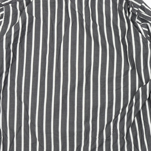 M&S Mens Grey Striped   Button-Up Size 44