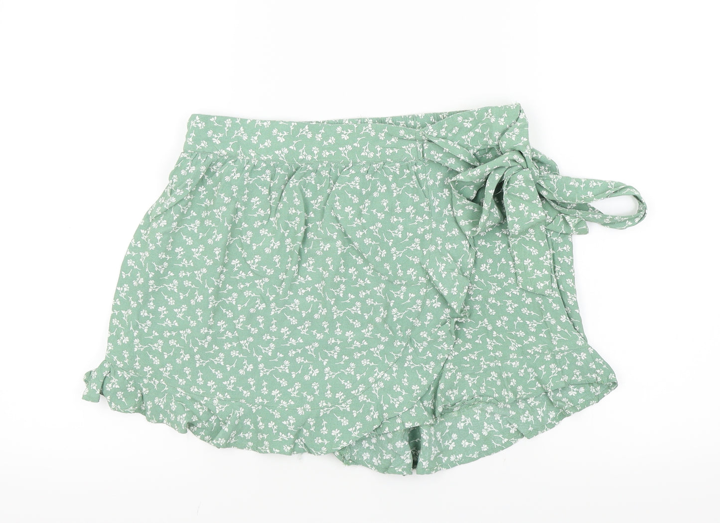 Primark Womens Green Floral  Bermuda Shorts Size 14