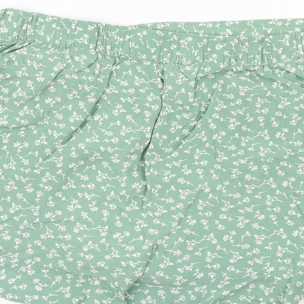 Primark Womens Green Floral  Bermuda Shorts Size 14
