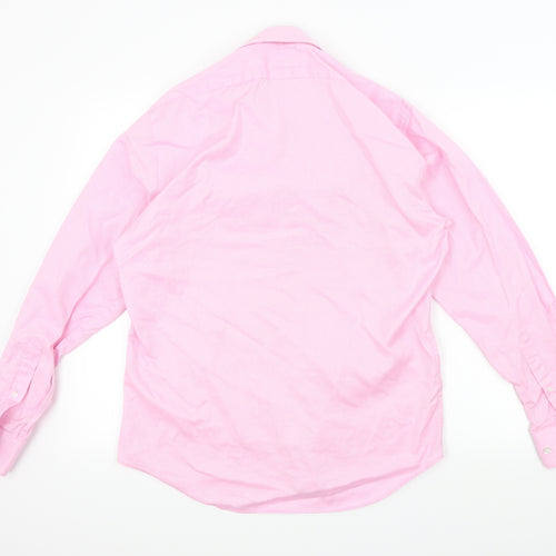 guthrie & valentine Mens Pink Colourblock   Button-Up Size L