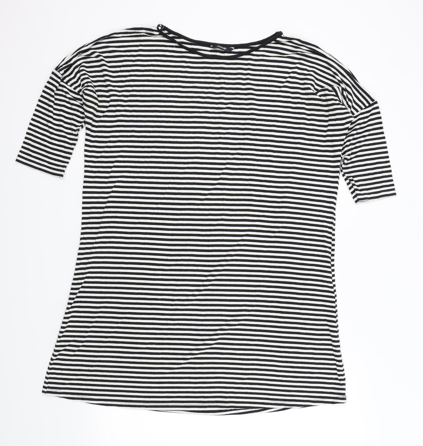 George Womens Black Striped  Top Dress Size 12