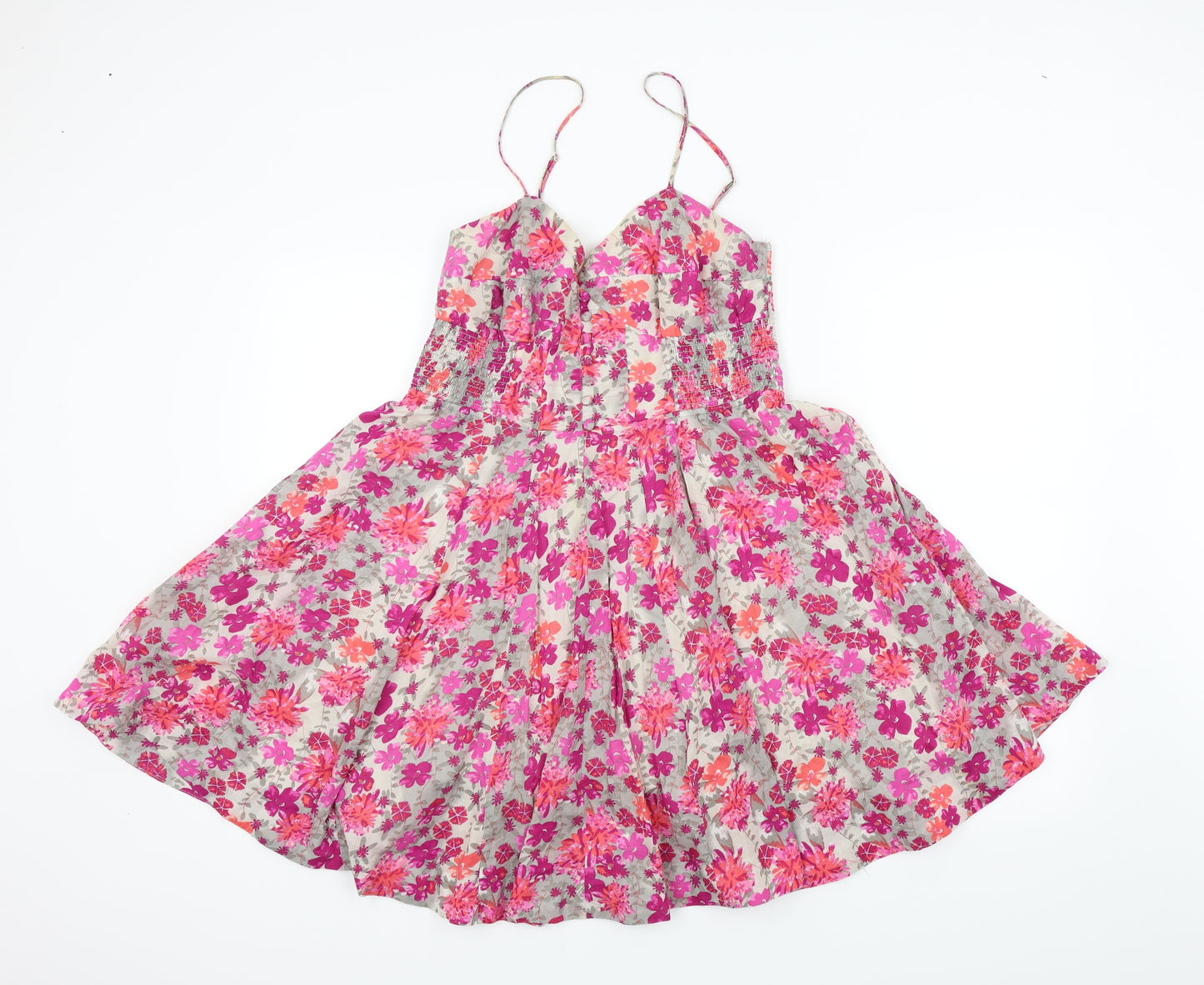 New Look Womens Pink Floral  Fit & Flare  Size 14
