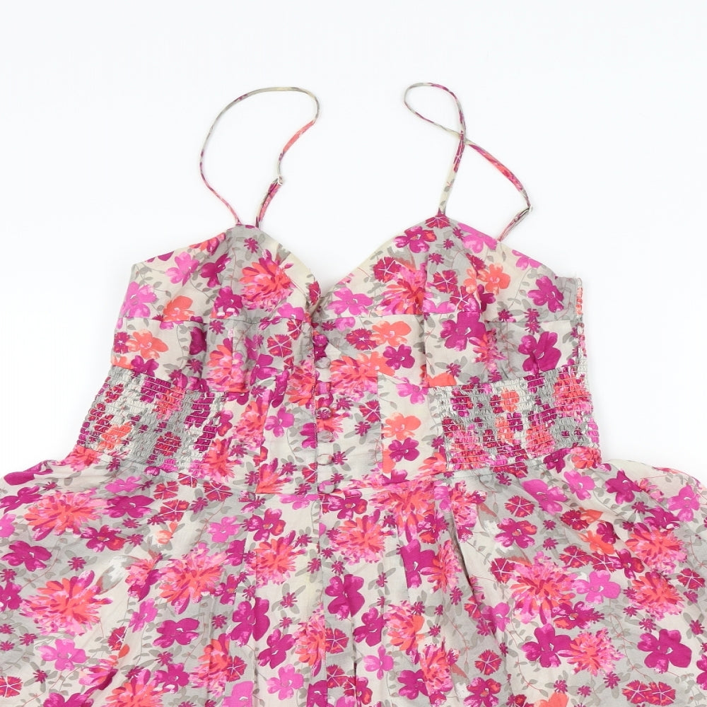 New Look Womens Pink Floral  Fit & Flare  Size 14