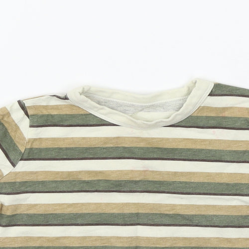 George Girls Beige Striped  Basic T-Shirt Size 2 Years