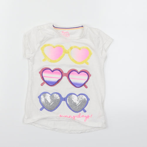 Nutmeg Girls White   Basic T-Shirt Size 4-5 Years
