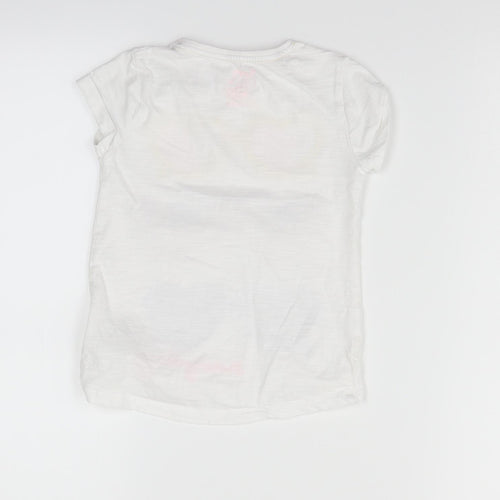Nutmeg Girls White   Basic T-Shirt Size 4-5 Years