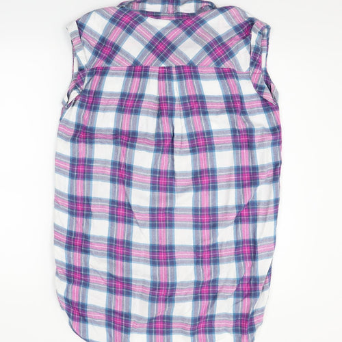 Papaya Womens Blue Check  Basic Button-Up Size 10
