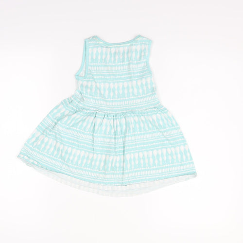 F&F Girls Green Geometric  Fit & Flare  Size 3-4 Years