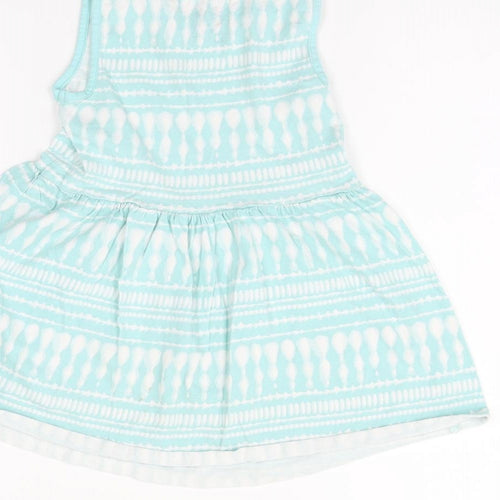 F&F Girls Green Geometric  Fit & Flare  Size 3-4 Years