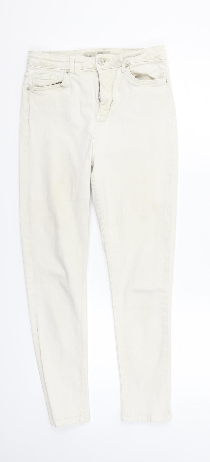 Topshop Womens Beige Straight Jeans Size S L30 in