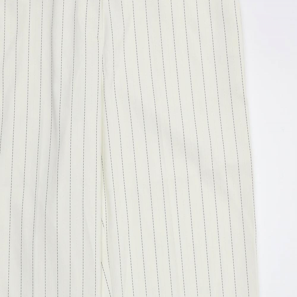 Evie Collection Womens White Striped  Trousers  Size 14 L31 in