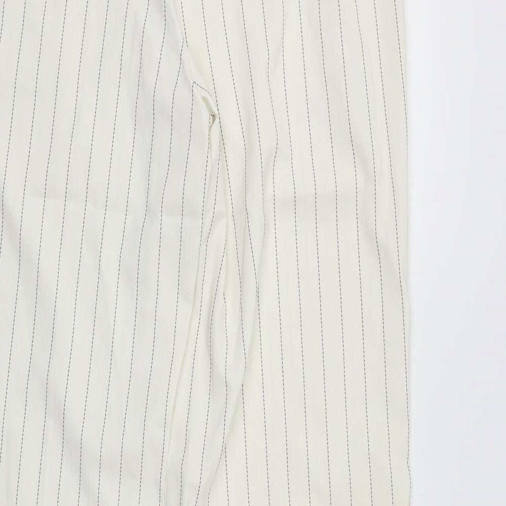 Evie Collection Womens White Striped  Trousers  Size 14 L31 in