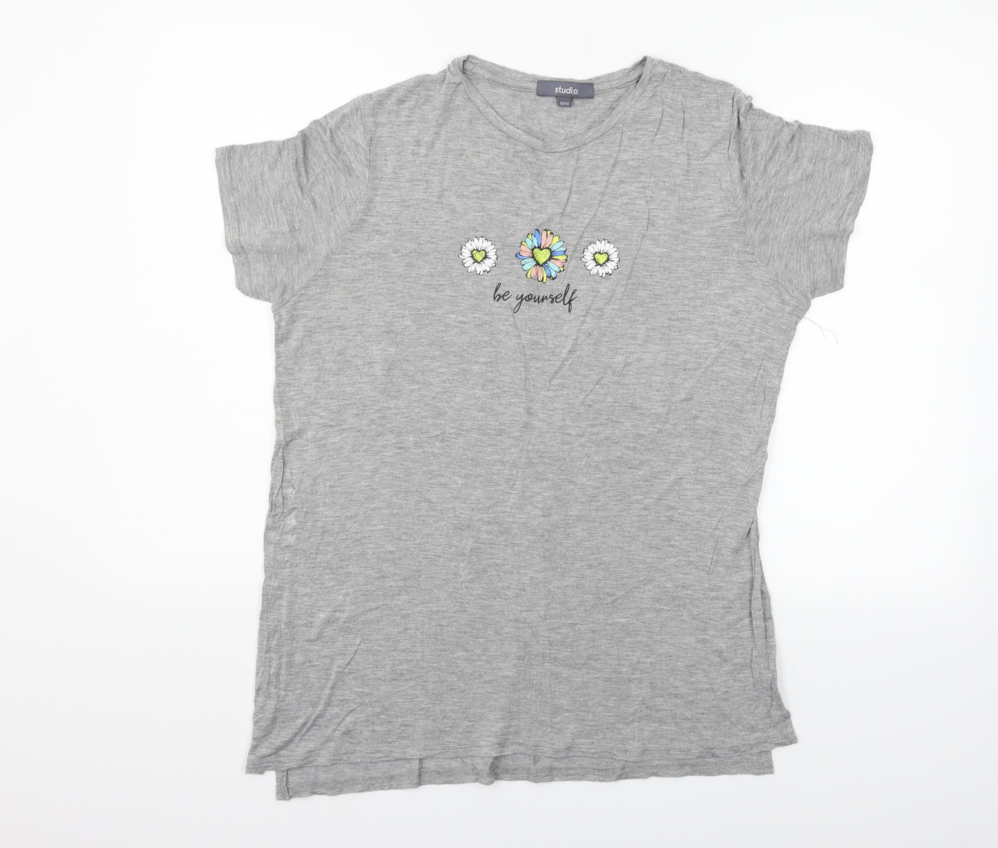 Studio Womens Grey   Basic T-Shirt Size 12
